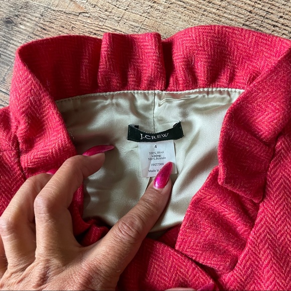 JCrew Ruffle Accent Crop Blazer sz 4 wool - Picture 2 of 3